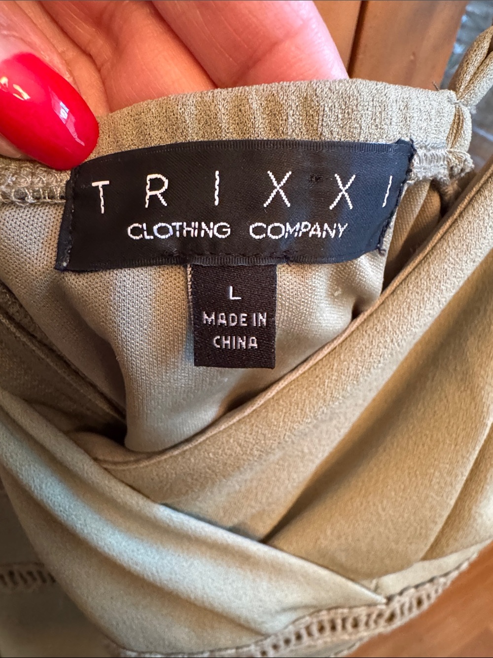 Trixxi Olive Green Wide-Leg Spaghetti Strap Jumpsuit - Picture 2 of 2
